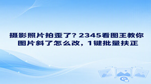 在日常拍照或整理相册时,如果碰上图片歪斜的情况,具体应该怎么纠正?用2345看图王图片矫正工具,整个纠偏过程省心又顺畅。2345看图王提供的旋转和批量转正工具效率很高,不管是水平线拍歪的单张相片,还是整批反向颠倒的图片,数秒内都可以恢复正常方向。遇到角度歪斜的画面完全无需担心,只要打开2345看图王随手点按几下,倾斜视图瞬间就能变得端正平直。