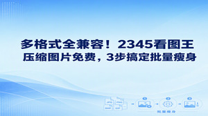 如果被图片体积过大所困扰,利用2345看图王压缩图片免费功能可以很快处理好。平时工作遇到群里发图文件过大或向网站上传失败,可以在2345看图王里使用图片格式转换,几秒钟便能把图片体积缩减下来,同时还兼容上百种格式,整个过程十分省事。