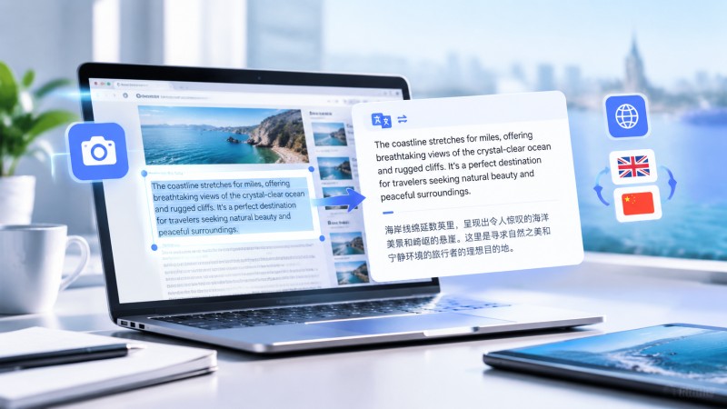 跨语言办公神器！刻岸全能翻译官截图翻译器在线翻译直出双语